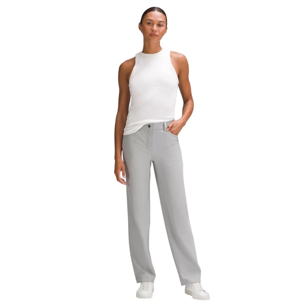 NWT LULULEMON City Sleek 5 Pocket Wide Leg Pant Full Length Silver Drop, Size 32